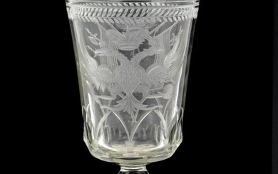 Imperial Russian Glassworks Engraved Goblet with
