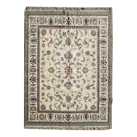 Indian Qom Style Wool Carpet.