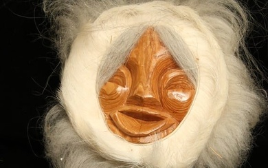 Inuit Art Cottonwood Mask - Signed