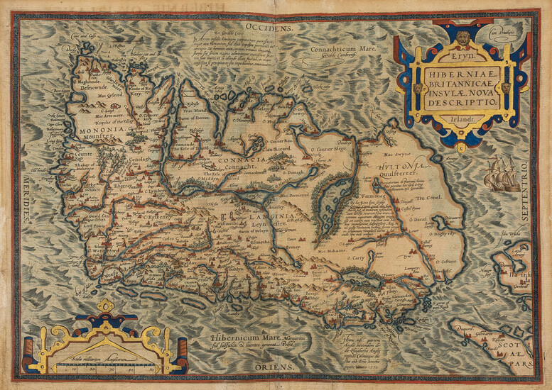 Ireland.- Ortelius (Abraham) Eryn - Hiberniae, Britannicae Insulae, Nova Descriptio - Irlandt, [c. 1584].