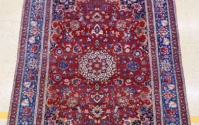 Isfahan fine antique, Persia, dated 1322 (1901), corkwool on cotton,...