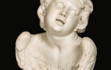 Italia Centrale, secolo XVII COPPIA DI CHERUBINI in marmo...