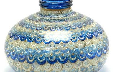 Italian Hand-Painted Glass Vase.