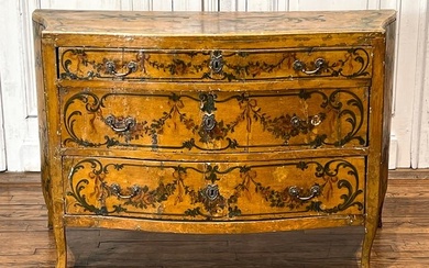 Italian Rococo Style Painted Commode Chest