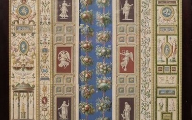 Italie, fin du XIXe siècle Panneau de décor intérieur dans le style étrusque de la...