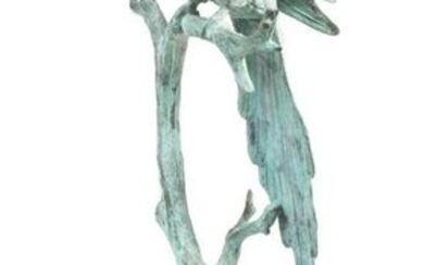 J. Moringniez, Copper Parrot Garden Statue