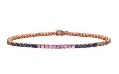 Jewellery Tennis bracelet TENNIS BRACELET, 18K rose gold, multicoloured treat...