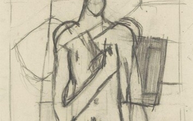 Keith Vaughan, British 1912-1977- Standing Figure, 1957; pencil on paper, signed, titled and dated twice lower right 'Vaughan Standing Figure 1957', 17.7 x 11.4 cm (ARR) Provenance: Abbott & Holder Ltd., London; private collection, purchased from...