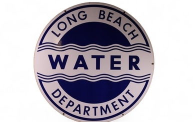 LONG BEACH DEPT OF WATER PORCELAIN SIGN