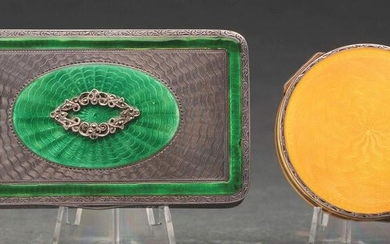 LOT OF TWO ENAMELED COMPACTS.