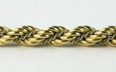 Ladies 18k Gold Rope Bracelet