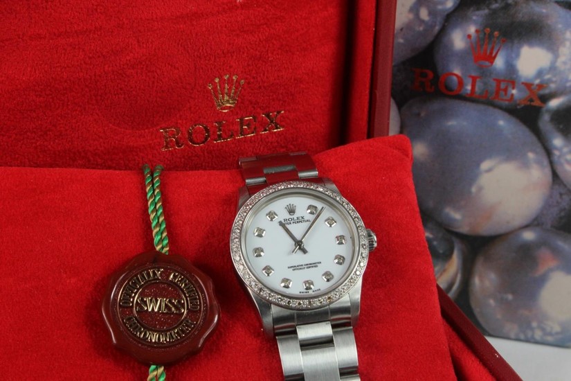 Ladies stainless steel cased Rolex wristwatch circa mid 1990...