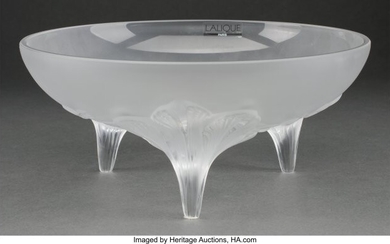 Lalique Clear and Frosted Glass Orichidee Coupe