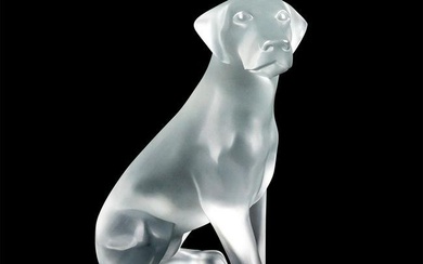 Lalique Crystal Figure, Labrador Male