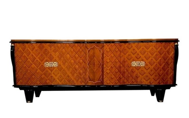Large French Deco Marquetry Sideboard, Buffet, Rosewood, Walnut, Marquetry