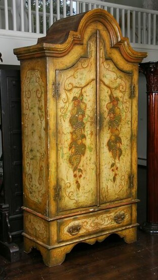Large South American painted cabinet