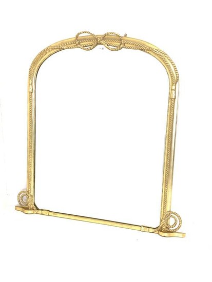 Large late 20th century gilt framed over mantle mirror...