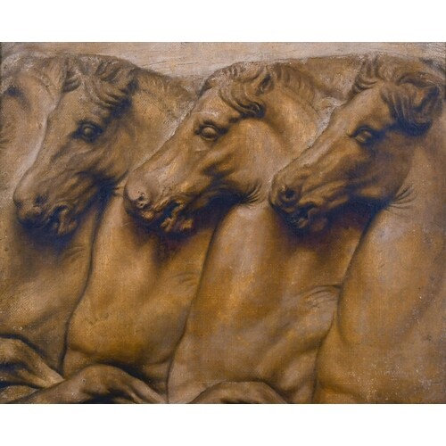 Late 19th Century English School. The Horses Heads in the st...