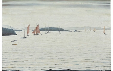 Laurence Stephen LOWRY 1887 - 1976 Yachts at Lytham - 1955