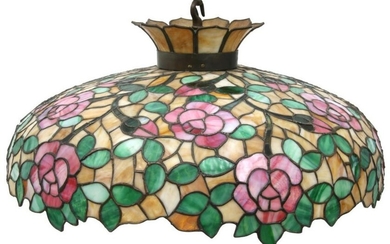 Leaded Glass Floral Chandelier