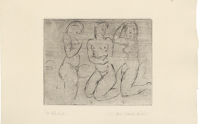 Lehmbruck, Wilhelm (1891 Duisburg-Meiderich - 1919 Berlin) Drei Frauen kniend (Querformat)