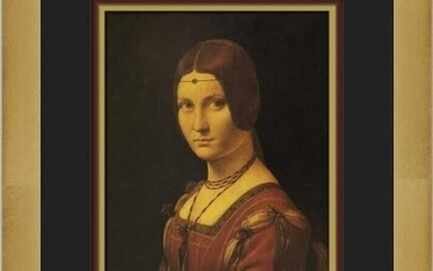 Leonardo Da Vinci Portrait of a Lady form the Court of Milan Custom Framed Print