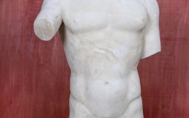 Life Sized Neo-Classical Carved Marble Male Torso
