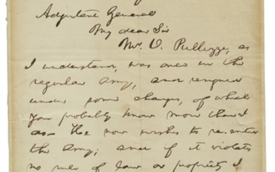 Lincoln, Abraham. Autograph letter signed, to Adjutant General Lorenzo Thomas, 10 May 1861