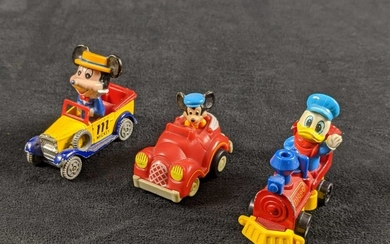 Lot Of Three Disney Toy Cars With Donald And Mickey