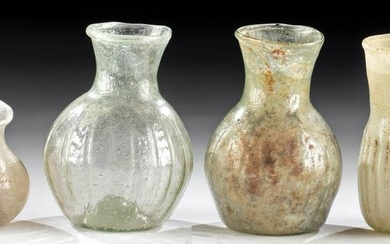 Lot of 4 Roman Glass Bottles - A Lovely Ensemble
