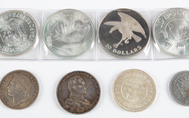 Lot with silver world coins incl. Portugal 1000 Reis 1899,...