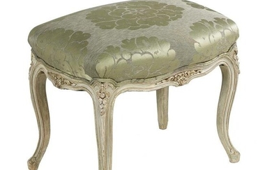 Louis XV-Style Argente and Polychromed Stool