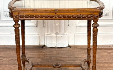 Louis XVI Style Fruitwood Table Vitrine