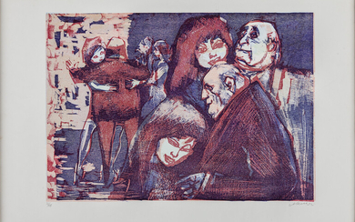 MINO MACCARI (1898-1989) Senza titolo litografia cm 36x52 (lastra) / 50x70 (foglio)...
