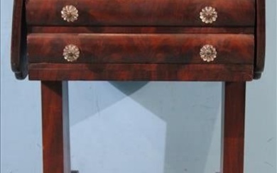 Mahogany empire 2 drawer drop leaf work table