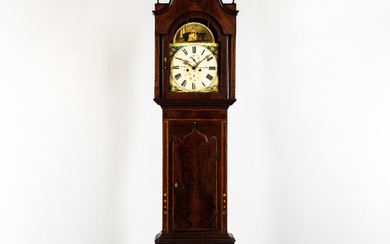 Mahogany-veneer Inlaid Tall Case Clock