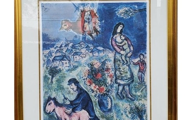 Marc Chagall Lithograph Sur Le Route De Village 261/500