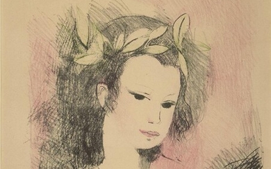 Marie Laurencin, French 1883-1956, The crowned muse; lithograph in colours on wove, signed and numbered 134/220 in pencil, image 33.8 x 27.5 cm, (framed)