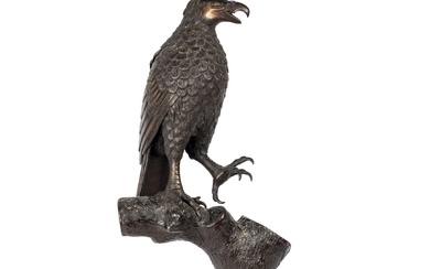 Meiji Period Japanese School bronze eagle