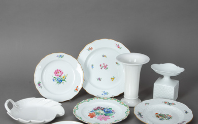 Meissen and KPM, collection of various plates and vases, 2. 2nd half of the 20th century (8).