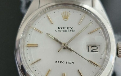 Mens Rolex Oysterdate Precision Ref 6494 34mm Hand-Wind