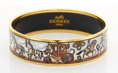 Metal and Enamel Bangle Bracelet, Hermès