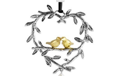 Michael Aram Lovebirds Gold and Silver Christmas Ornament New in Box