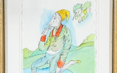 Mihail Chemiakin Surrealist Watercolor on Paper