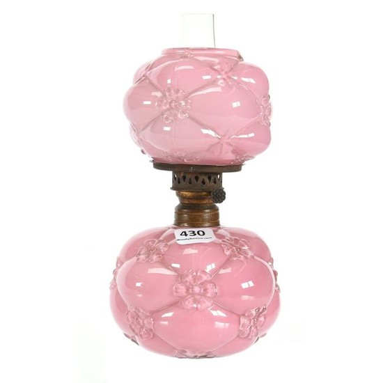 Miniature Lamp, Pink Cased Floret Pattern