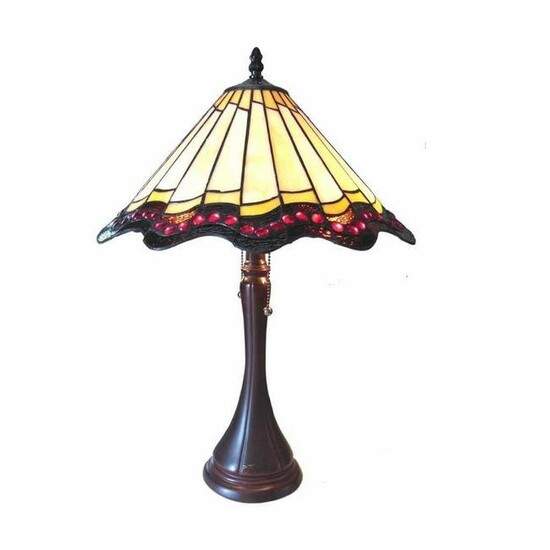 Mission-style Stained Art Glass Table Lamp