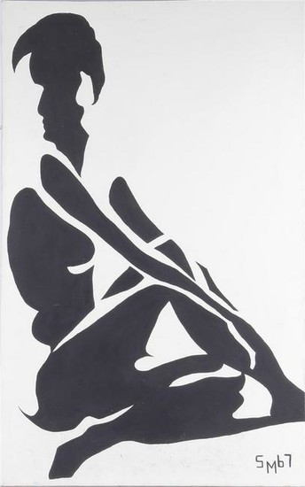 Monogram SM, Posing nude, oil on canvas, dated 1967