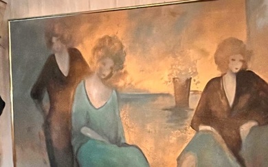 Monumental Oil on Canvas of 3 Women