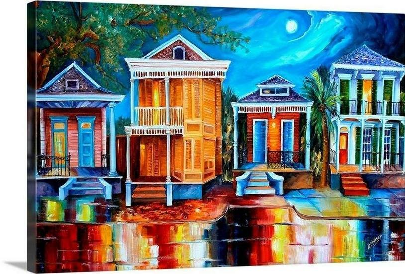 Moon Over New Orleans Canvas Reproduction