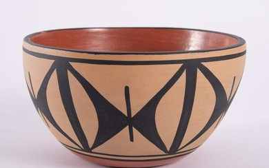 Native American Pottery Bowl, Robert Aguilar - Santo
